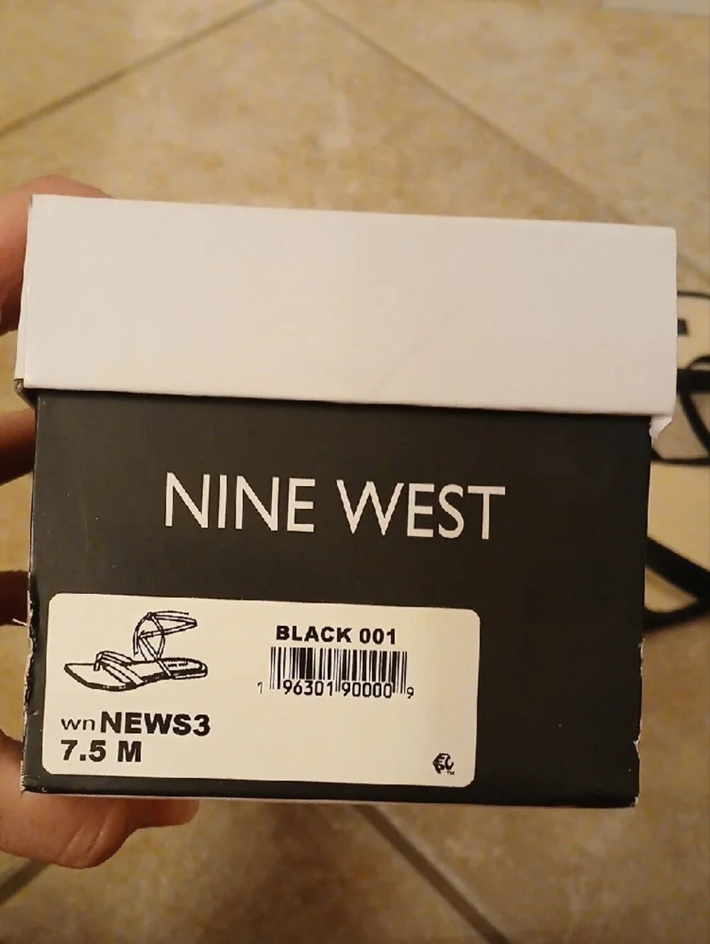 Nine West Black Strappy Toe-Loop Wrap Sandals